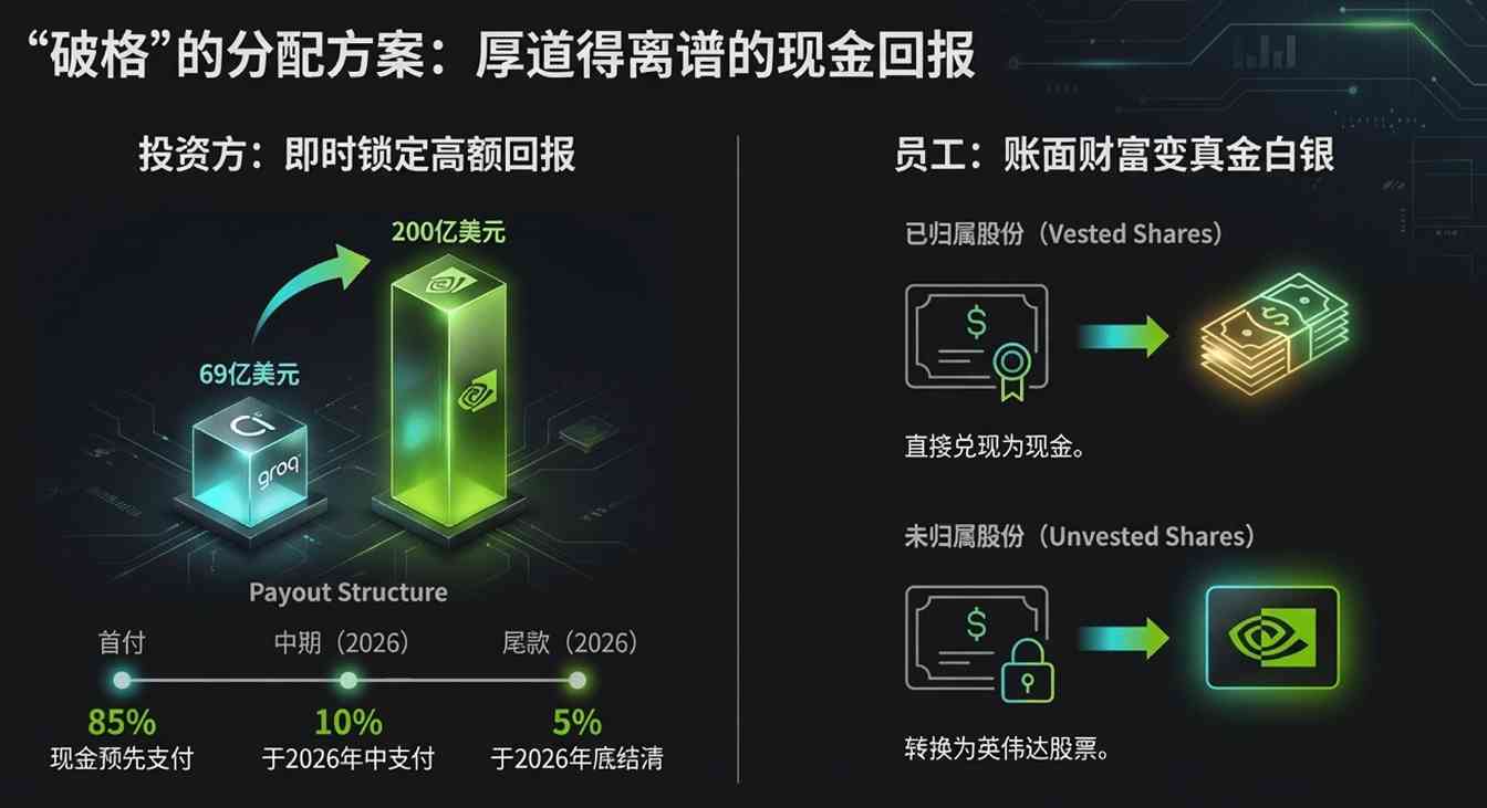 英伟达200亿美元非排他性授权 Groq核心技术团队全数并入(图3) 连新员工都被强制财富自由!英伟达买Groq细节曝光,现金直接甩脸上