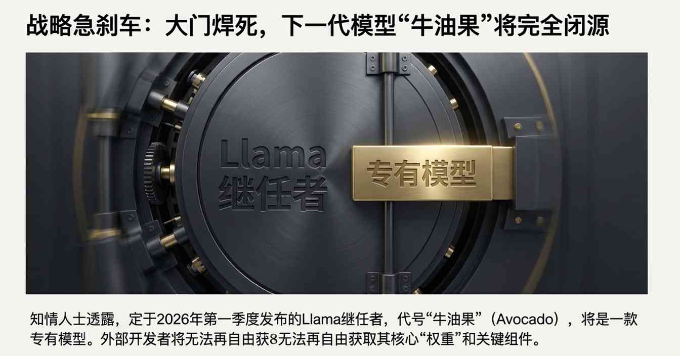 Meta AI战略大转向:从Llama开源到牛油果闭源的豪赌(图3) 烧千亿,博一把!Meta新模型明年初发布,网友:这次输了,小扎就悬了