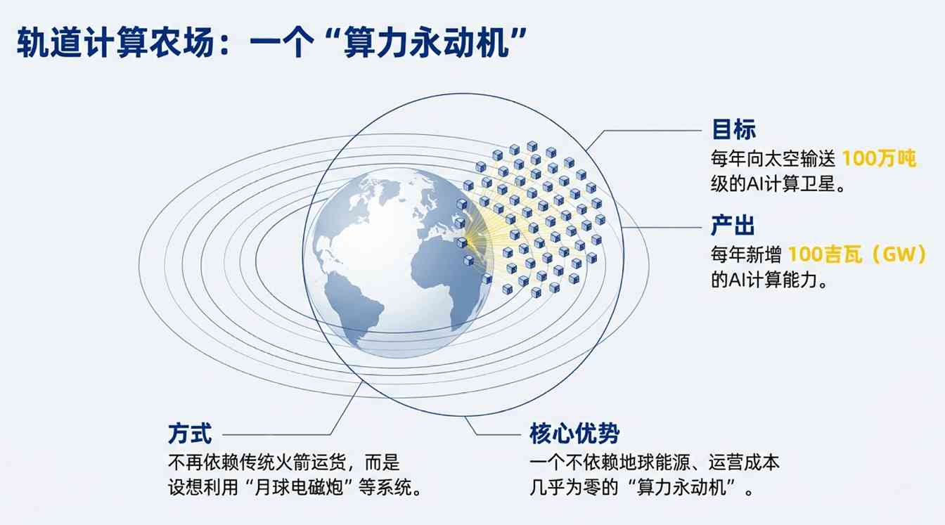 马斯克太空算力革命:月球电磁炮发射AI卫星重塑计算格局(图1) 马斯克太空算力革命:月球电磁炮发射AI卫星重塑计算格局(图1)